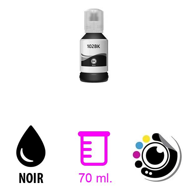 Compatible bouteille Epson 102/103/104/107/T6641/T6731 Noir C13T03R140