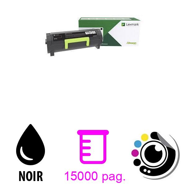Original Tóner Lexmark MS725 MS821 MS822 MS823 MS825 MS826 MX721 MX722 MX822 MX826 (58D2H0E) Noir 15000 paginas