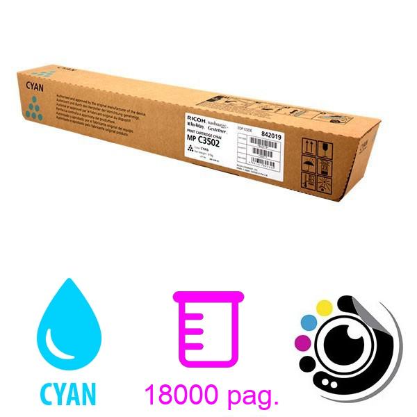 Toner Original Ricoh MP-C3002 / 3502 Cyan