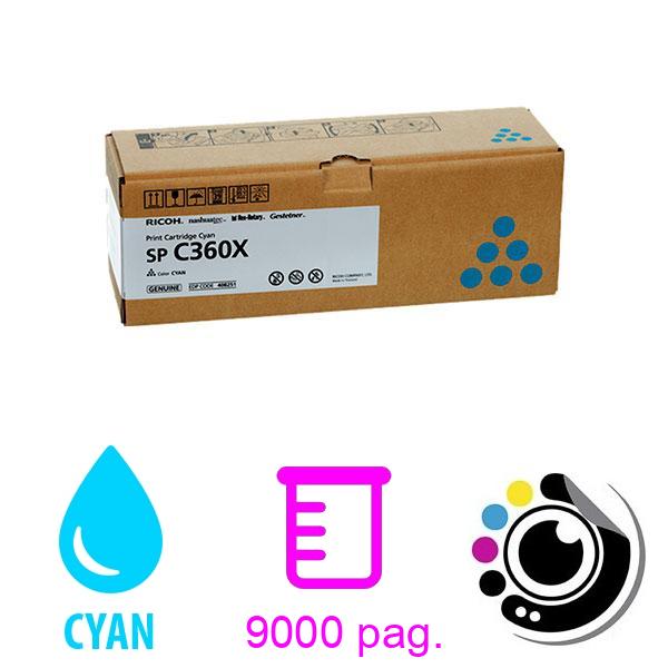 Toner Original Ricoh SP-C360X Cyan 408251