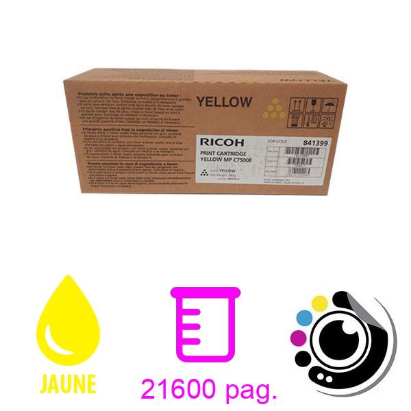 Toner Original Ricoh MPC6000 / MPC7500 Jaune 841399