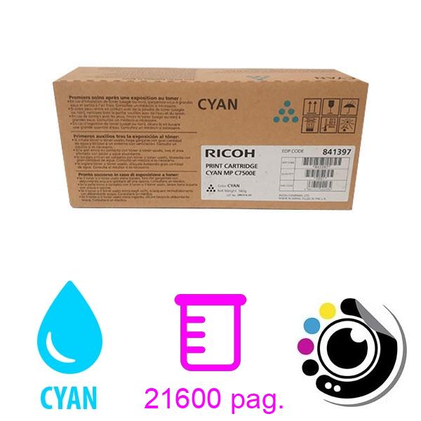 Toner Original Ricoh MPC6000 / MPC7500 Cyan 841397