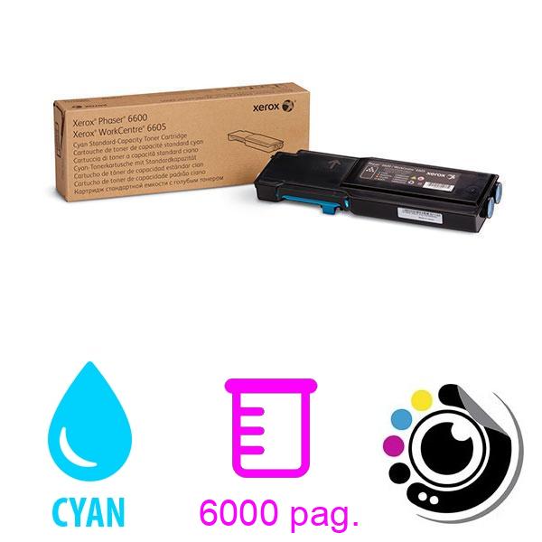 Original Tóner Xerox Phaser 6600 / Workcentre 6605 Cyan 106R02237